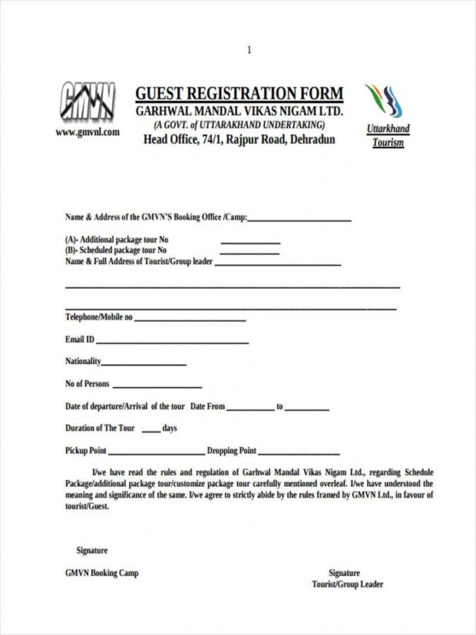Printable Hotel Check In Forms Printable Forms Free Online