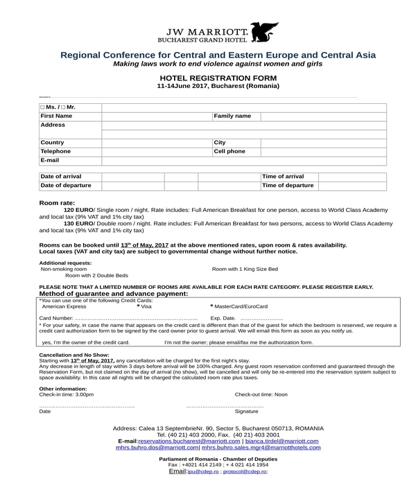 Printable Hotel Check In Forms Printable Forms Free Online