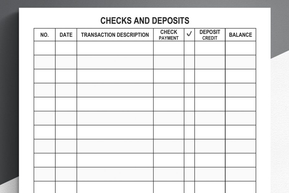 Printable Large Print Checkbook Register Large Print Check