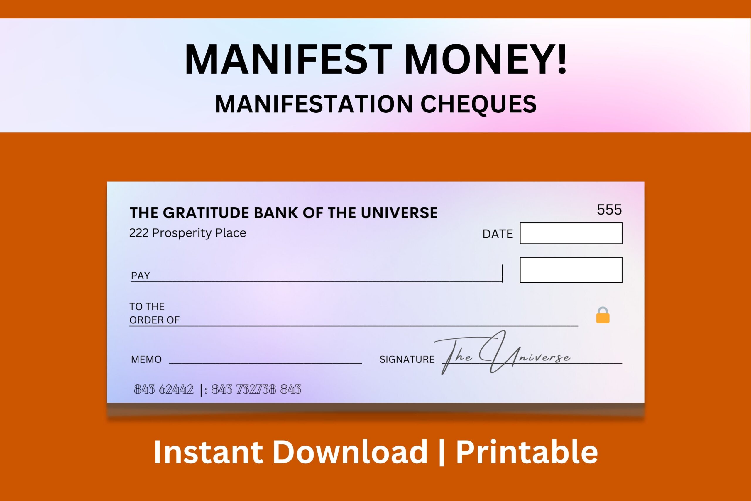 Printable Manifestation Cheque Magic Check Instant Download The 