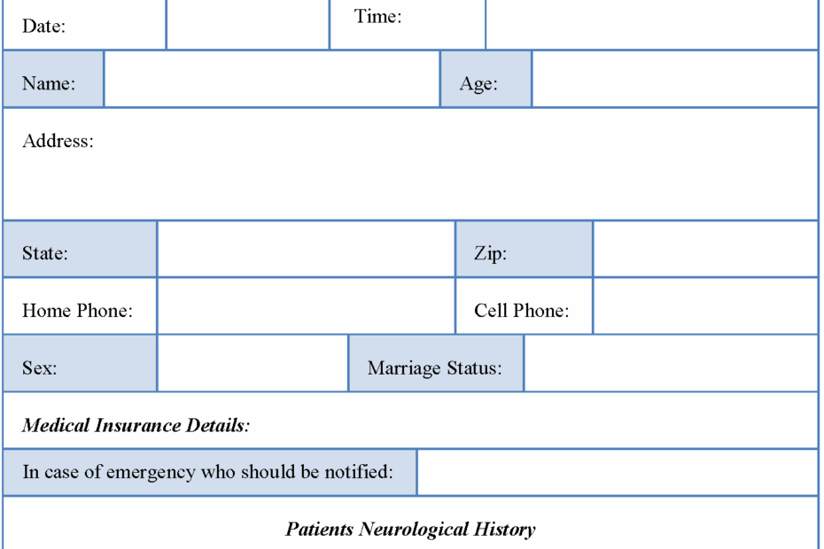 Printable Neuro Check Form Printable Forms Free Online