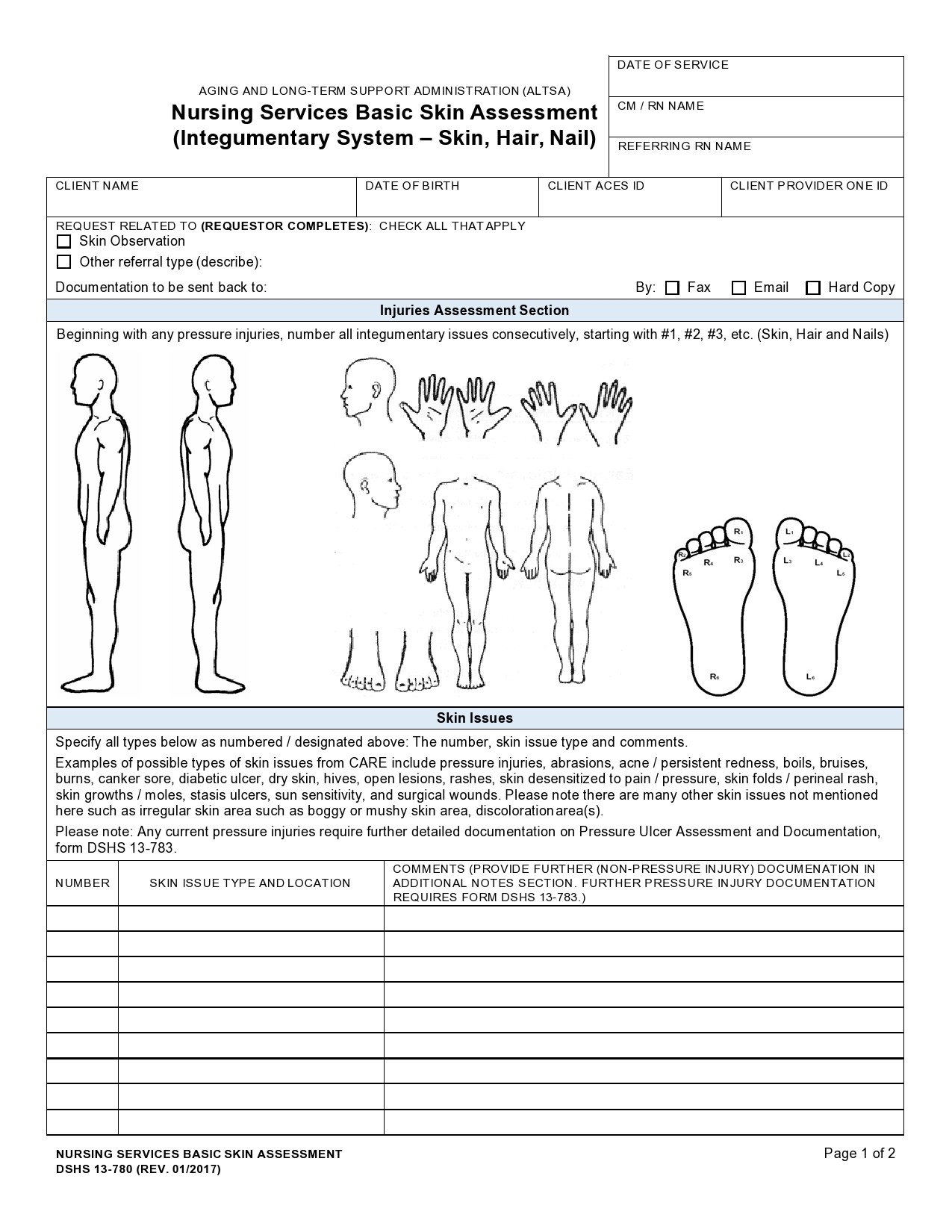 Printable Patient Assessment Form Printable Forms Free Online