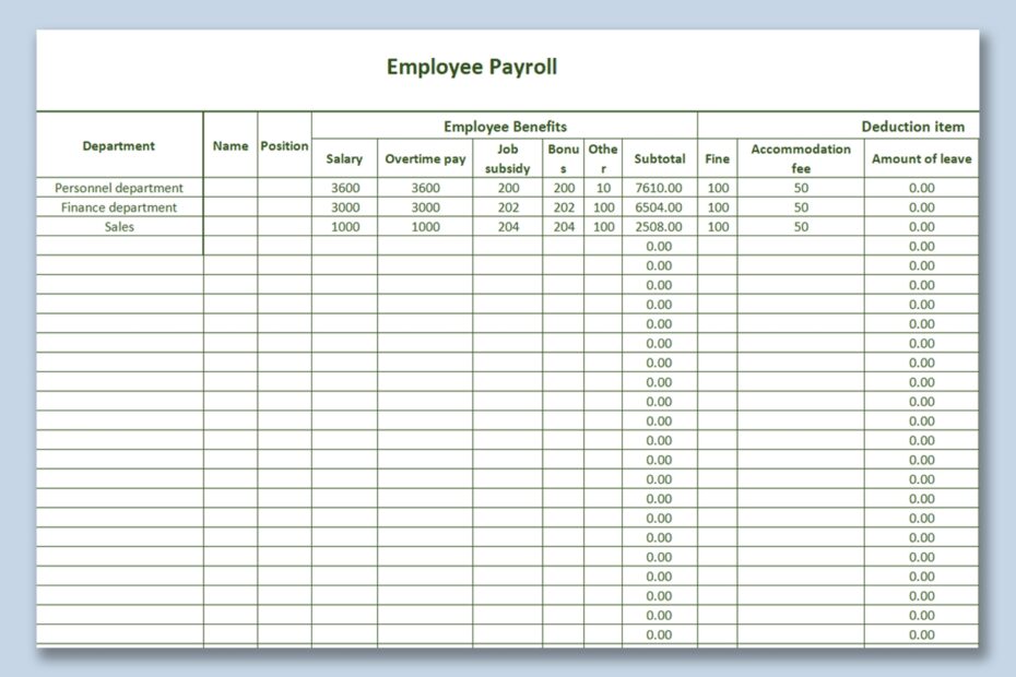 Printable Payroll Check Template