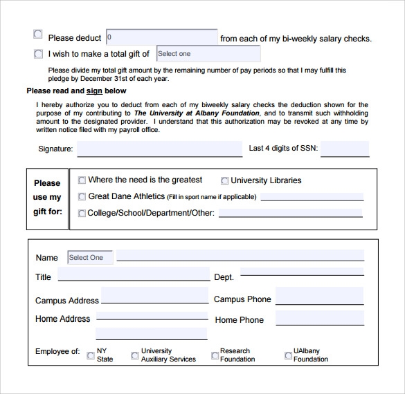 Printable Payroll Deduction Form Template Free Templates Printable
