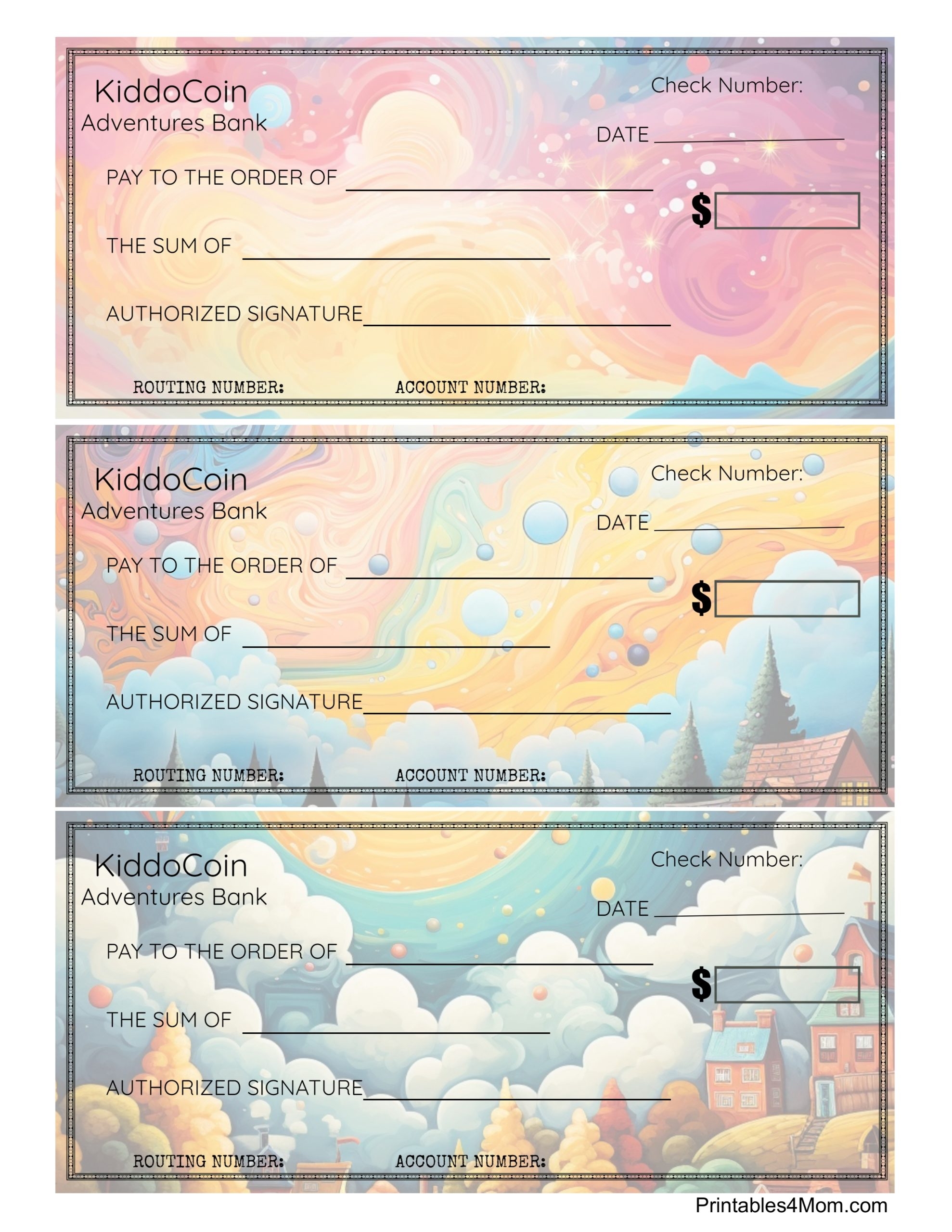 Printable Pretend Checks For Kids Printables 4 Mom