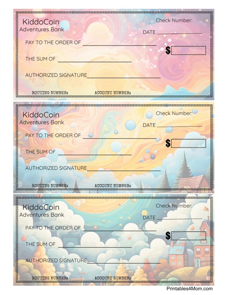 Printable Pretend Checks For Kids Printables 4 Mom