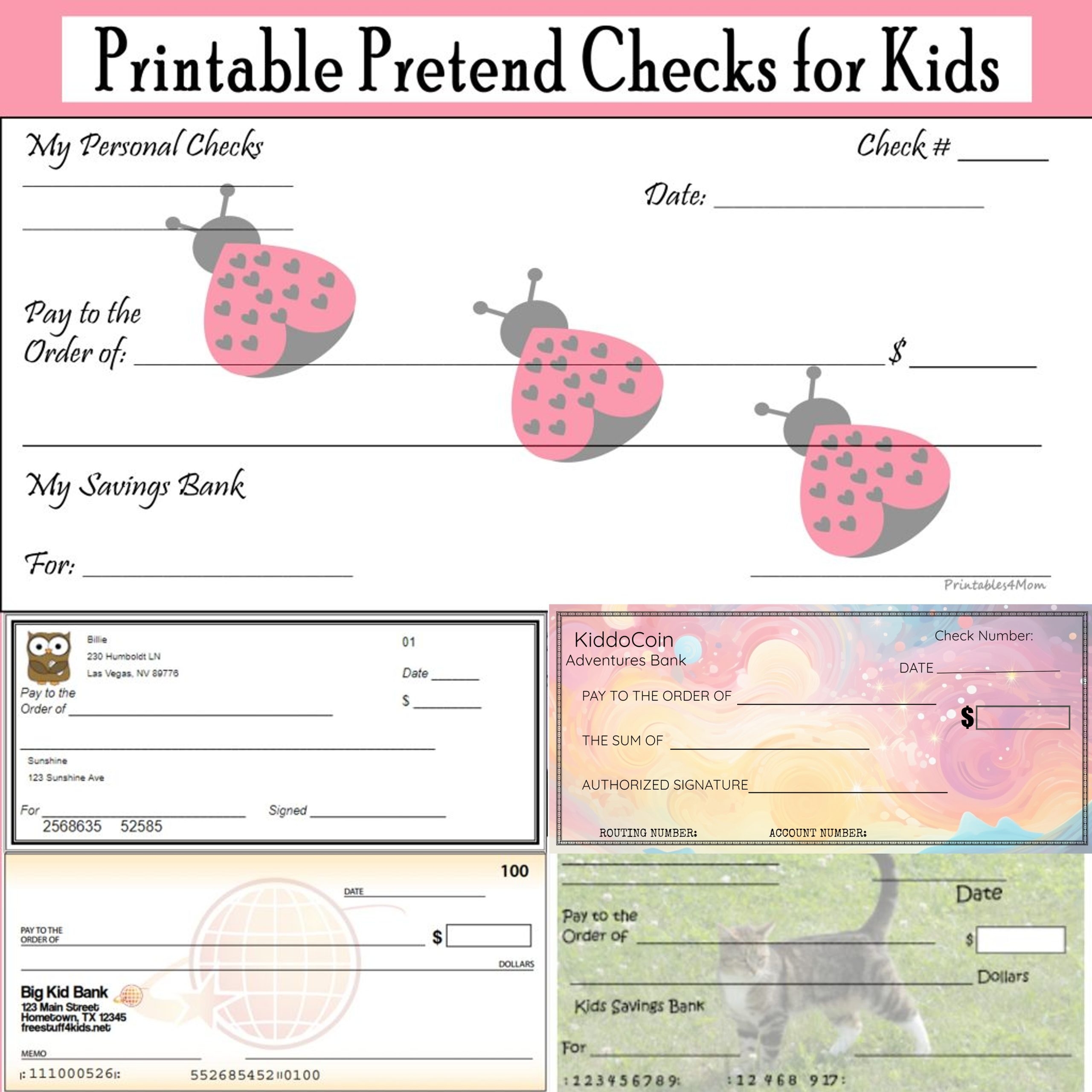 Printable Pretend Checks For Kids Printables 4 Mom