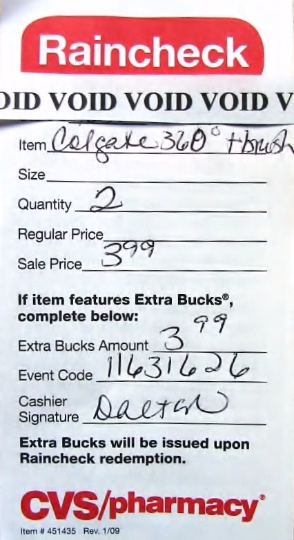 Printable Rain Check