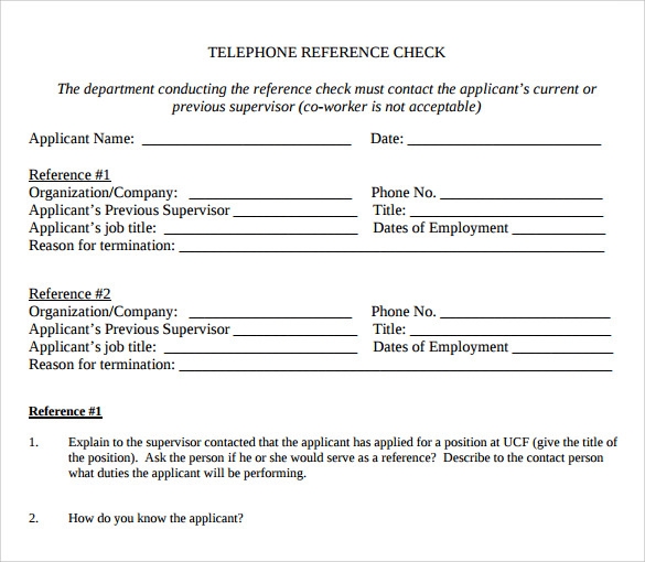 Printable Reference Check Questions Template Printable Templates