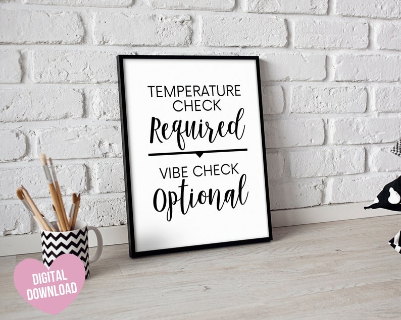 Printable Temperature Check Sign Quick Temperate Check Etsy