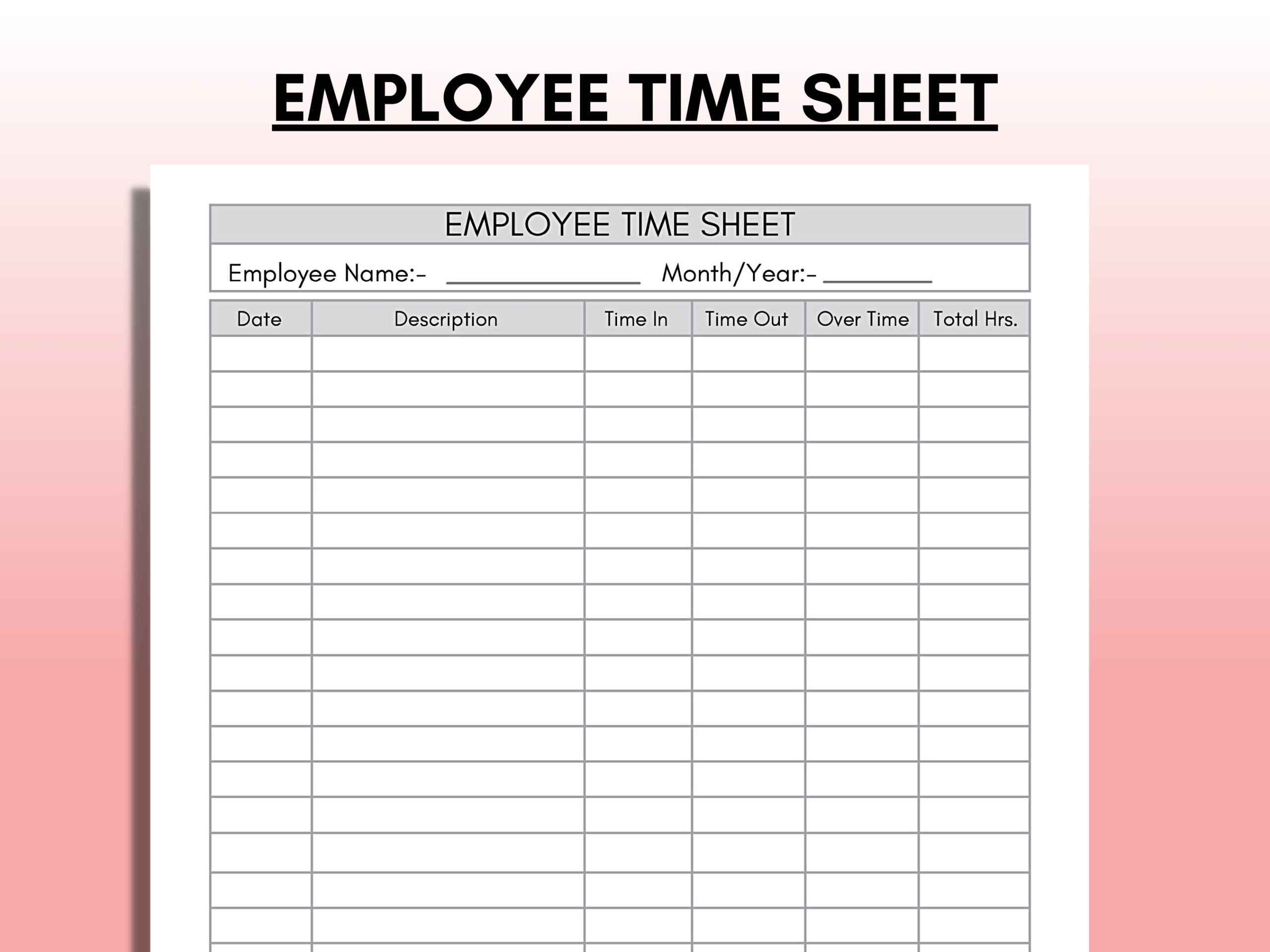 Printable Time Cards Prntbl concejomunicipaldechinu gov co