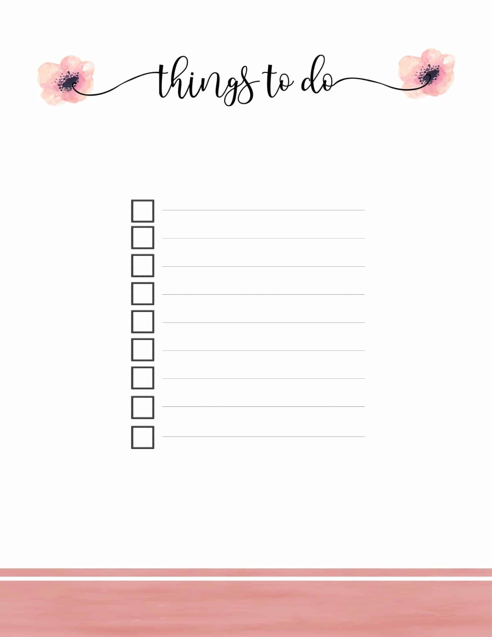 Printable To Do List