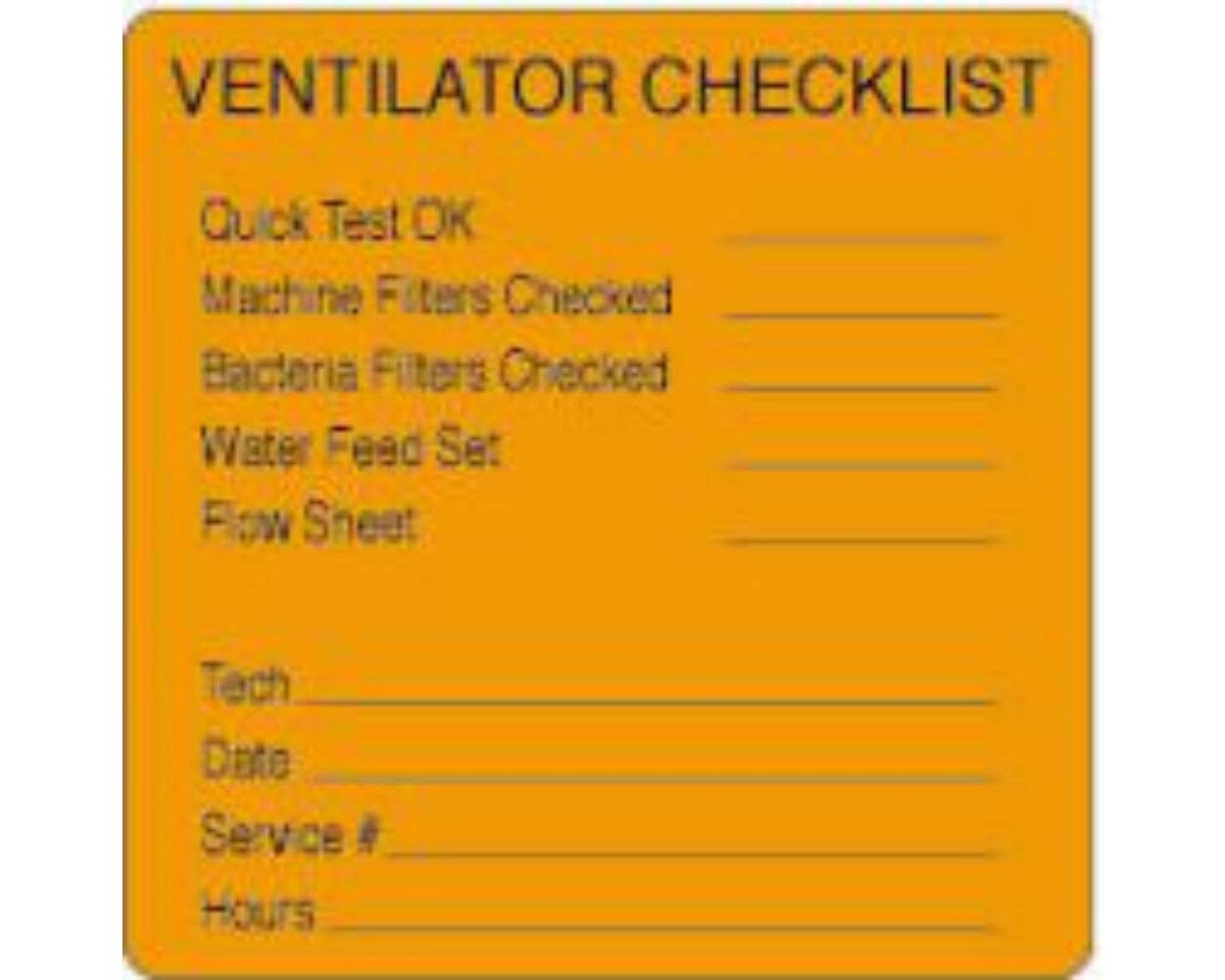 Printable Ventilator Check Sheet Free Printable