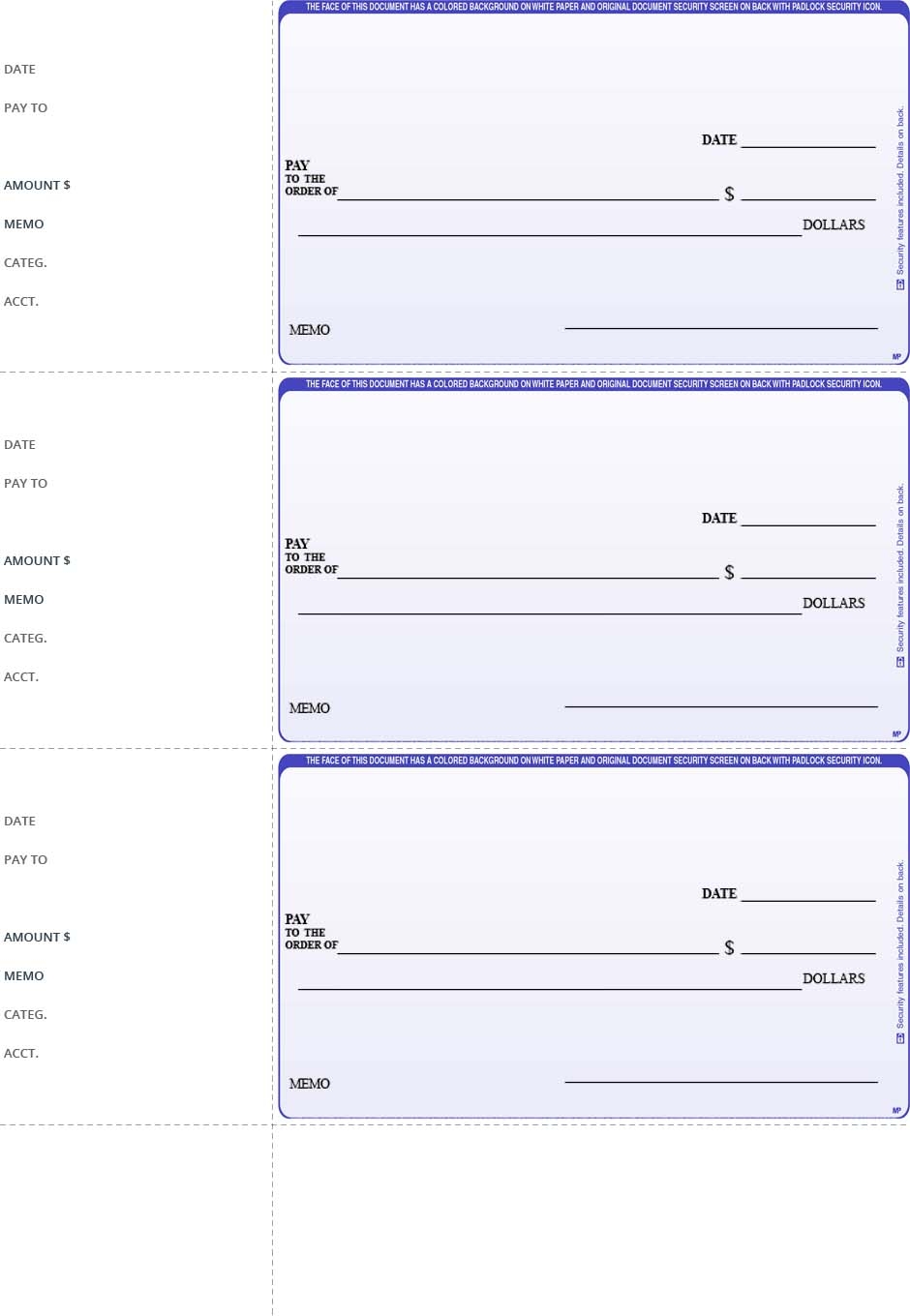 Quicken Printable Checks