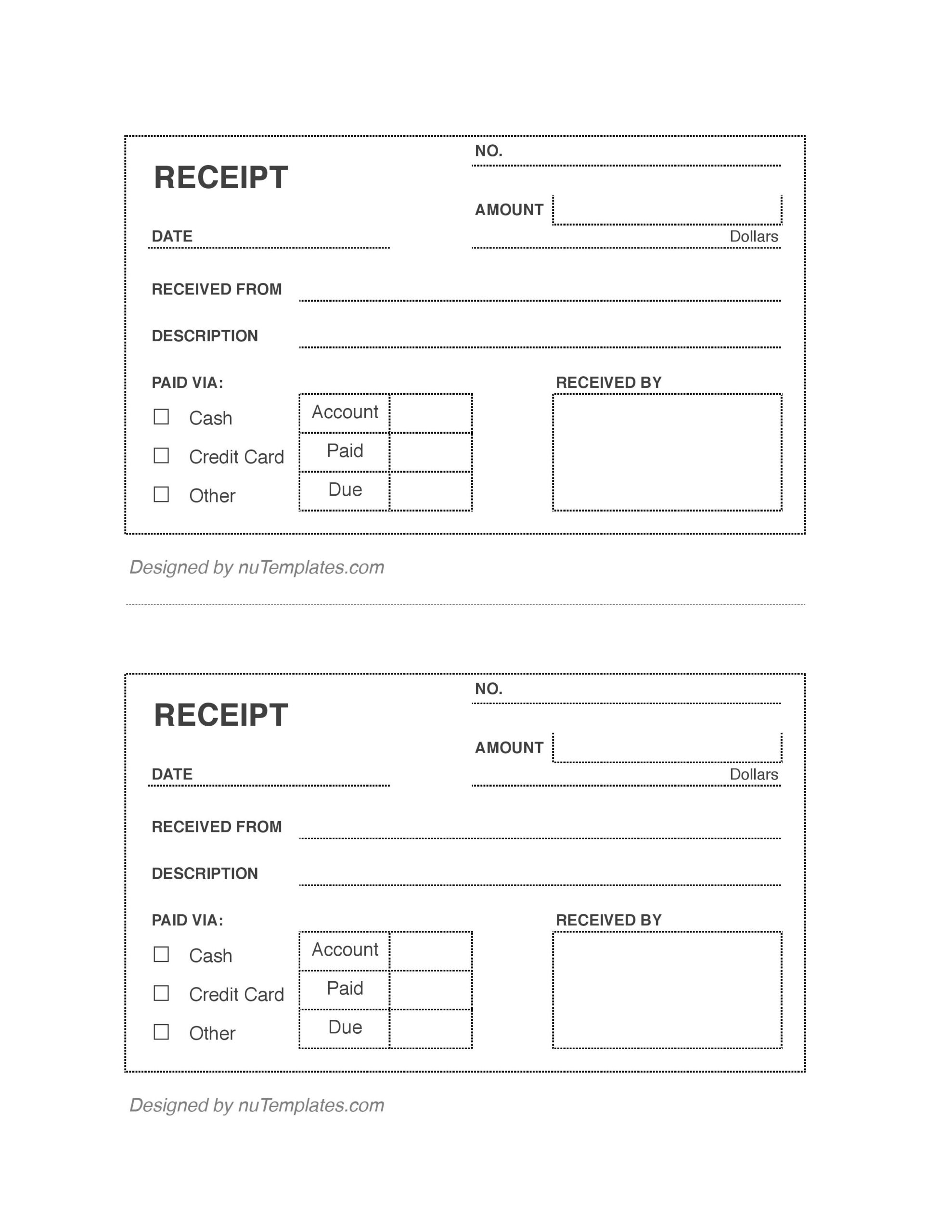 Receipt Templates Free Receipt Template NuTemplates