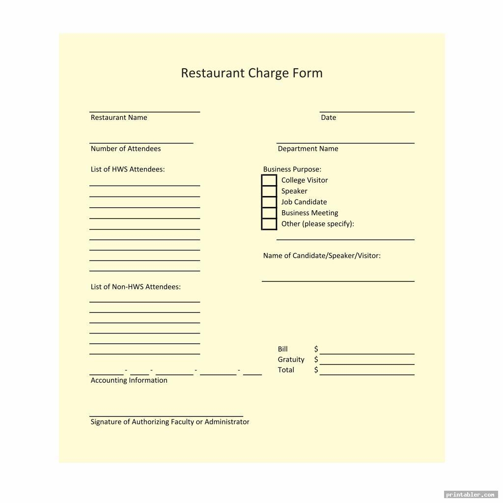 Restaurant Guest Check Template Printable Gridgit