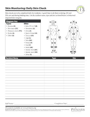 Skin Check Form Fill Online Printable Fillable Blank PdfFiller