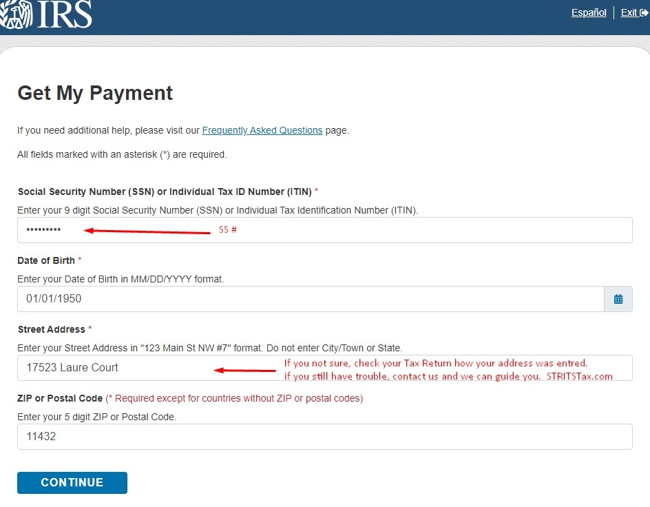 Stimulus Check Finder Income Tax Preparation Services STRITS TAX 