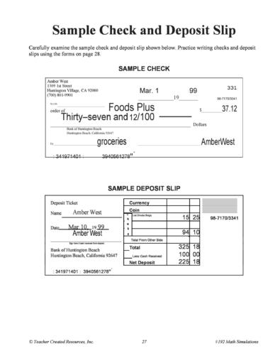 Td Bank Checking Deposit Slip Printable