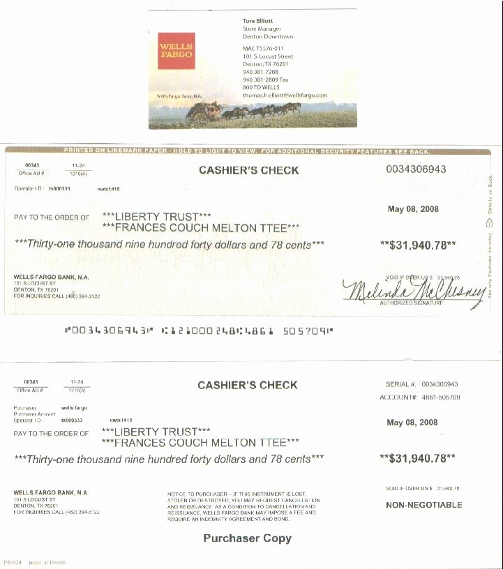 Wells Fargo Printable Checks