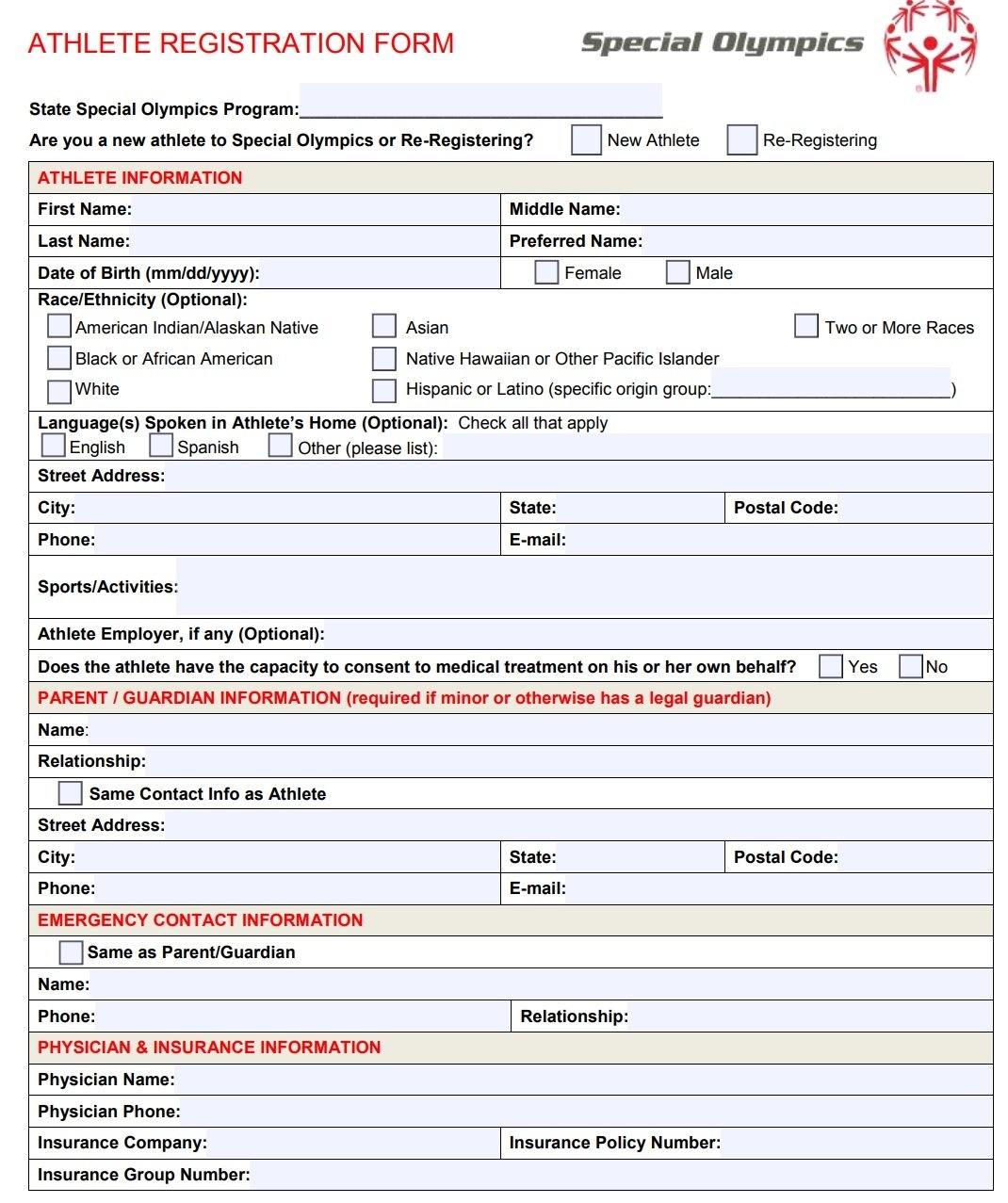 10 Free Sports Registration Form Templates Excel Word PDF 