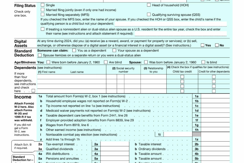 1040 Tax Form 2024 2025 Fill Edit And Download PDF Guru