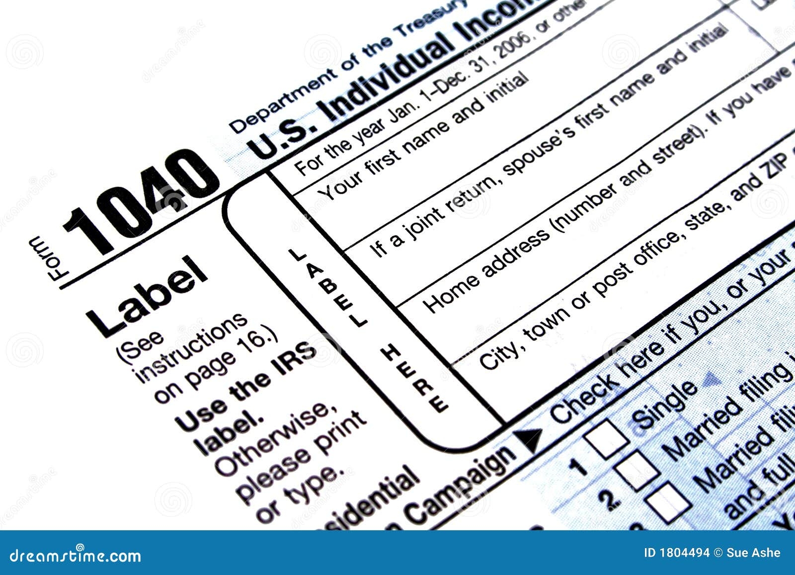 1040 Tax Form Editorial Stock Image Image Of Finance 1804494
