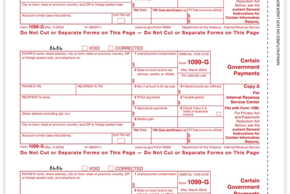 1099 G Form Copy A Federal