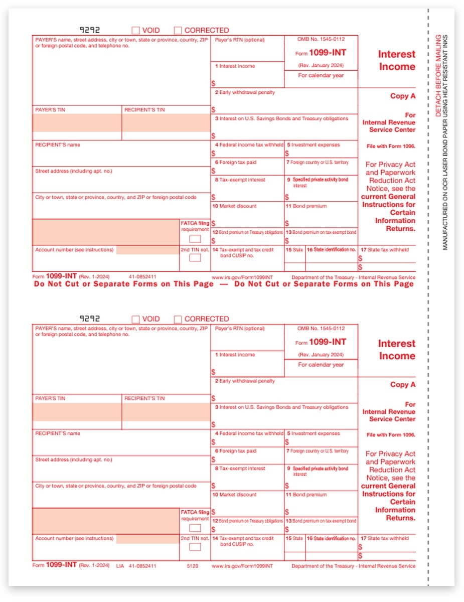 1099 INT Form Copy A Federal