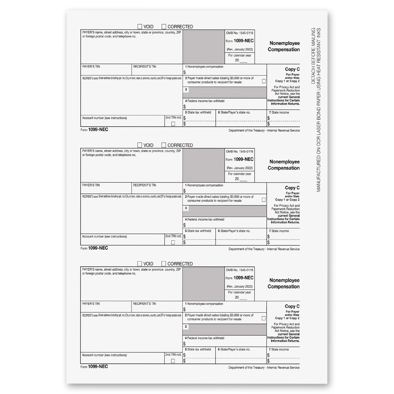 1099 MISC Forms 2023 4 Part Tax Forms Kit 25 Vendor Kit Total 