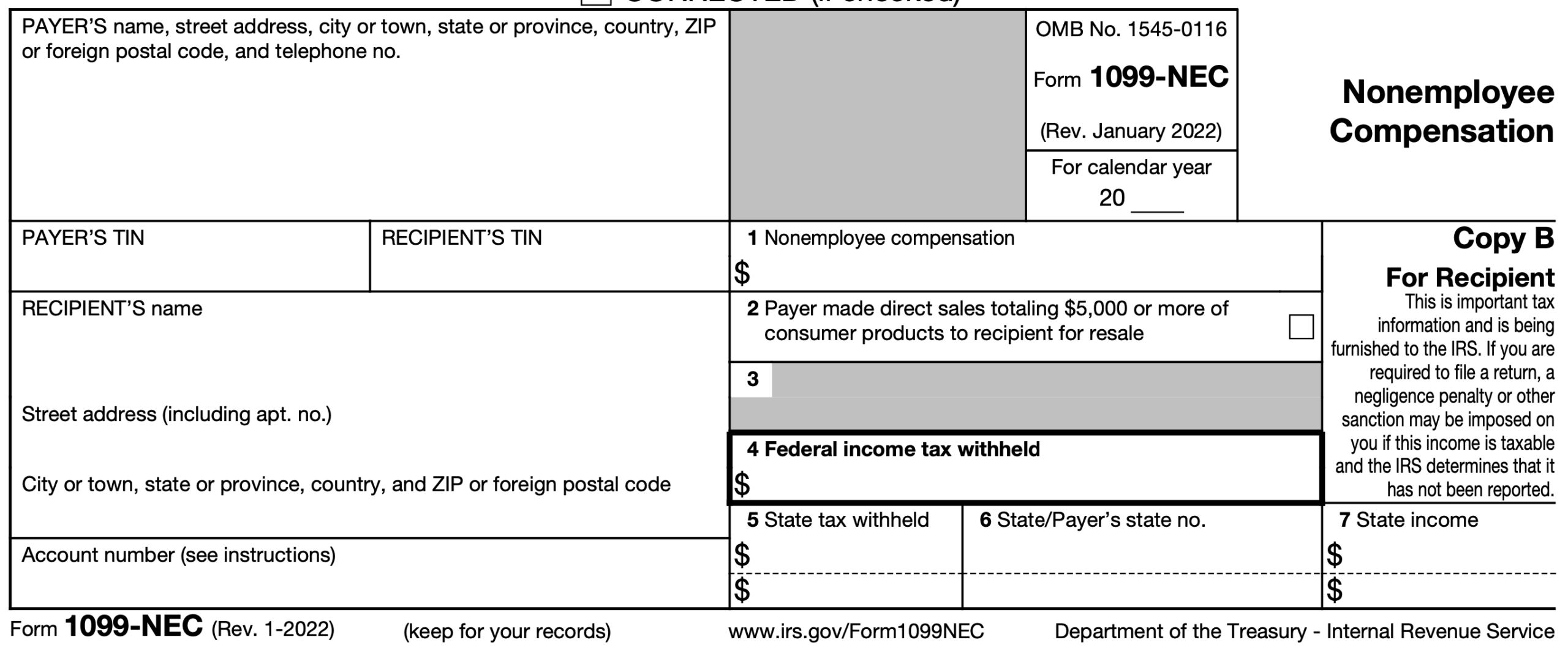 1099 Nec Forms 2023 Blank ComplyRight 2024 1099 NEC Tax Form 1 Part 3 Up Federal Copy A 50 1099 nec Federal Copy A Tax Form Pack Of 150 Forms Printable