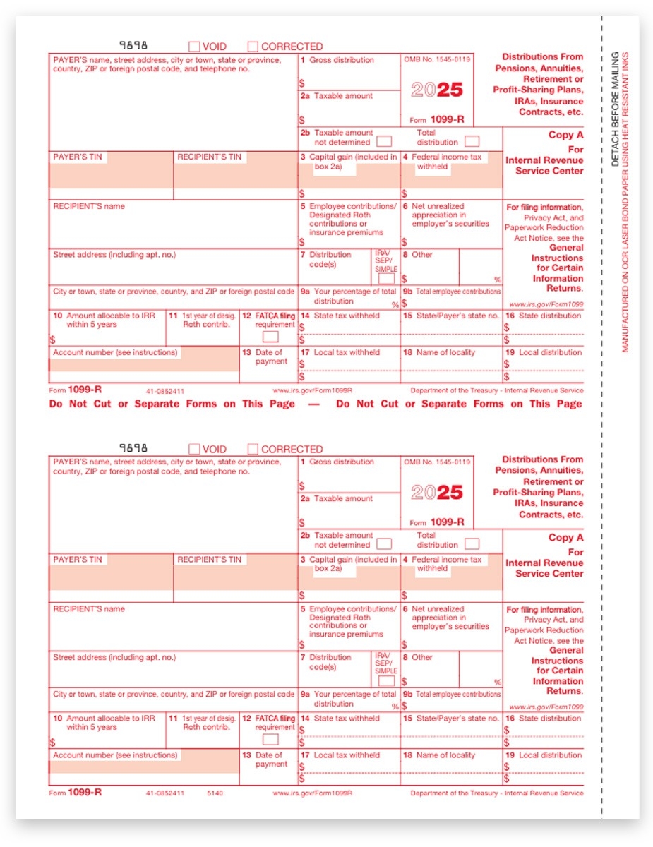 1099R Tax Forms 2025 Copy A For IRS DiscountTaxForms 1099R Tax Forms 2025 Copy A For IRS DiscountTaxForms