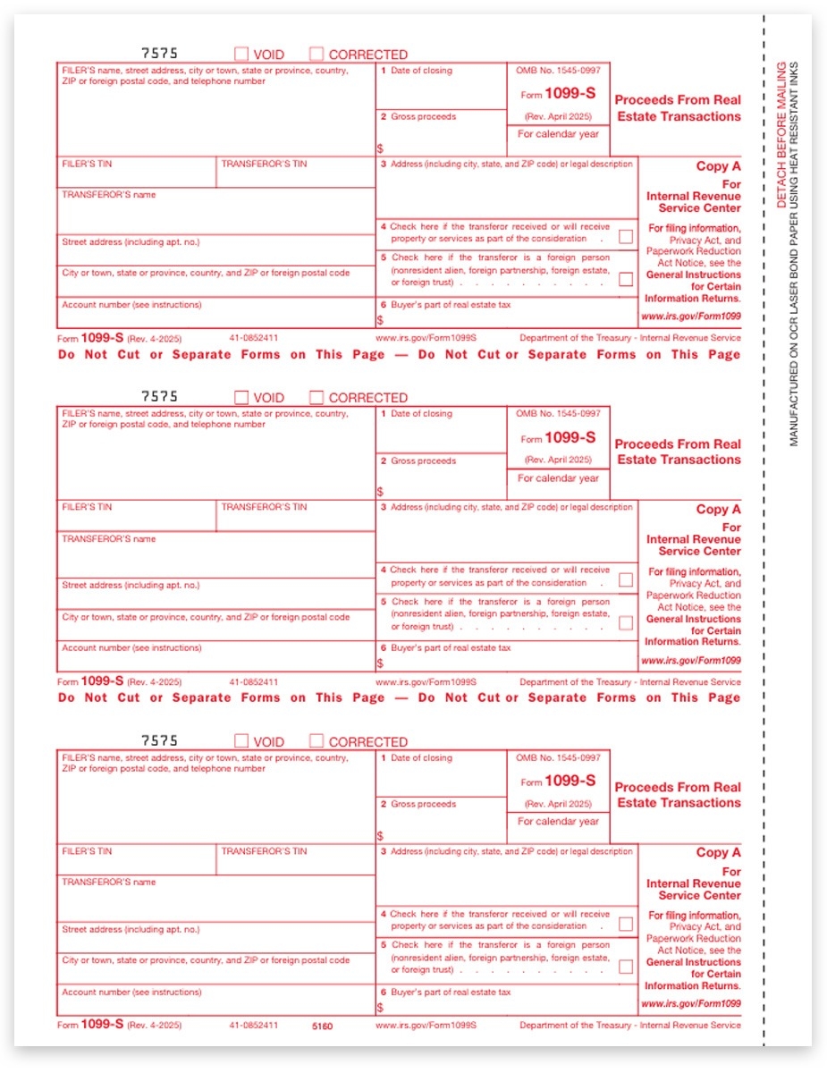 1099S Forms For Real Estate Proceeds IRS Copy DiscountTaxForms