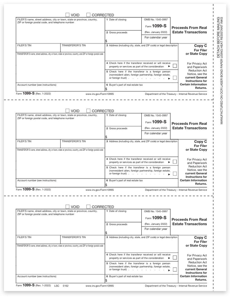1099S Forms For Real Estate Proceeds State DiscountTaxForms
