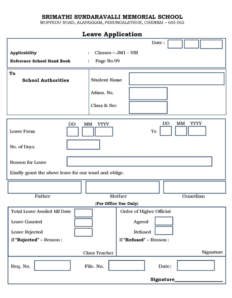 20 Blank Leave Application Forms Free Templates 20 Blank Leave Application Forms Free Templates