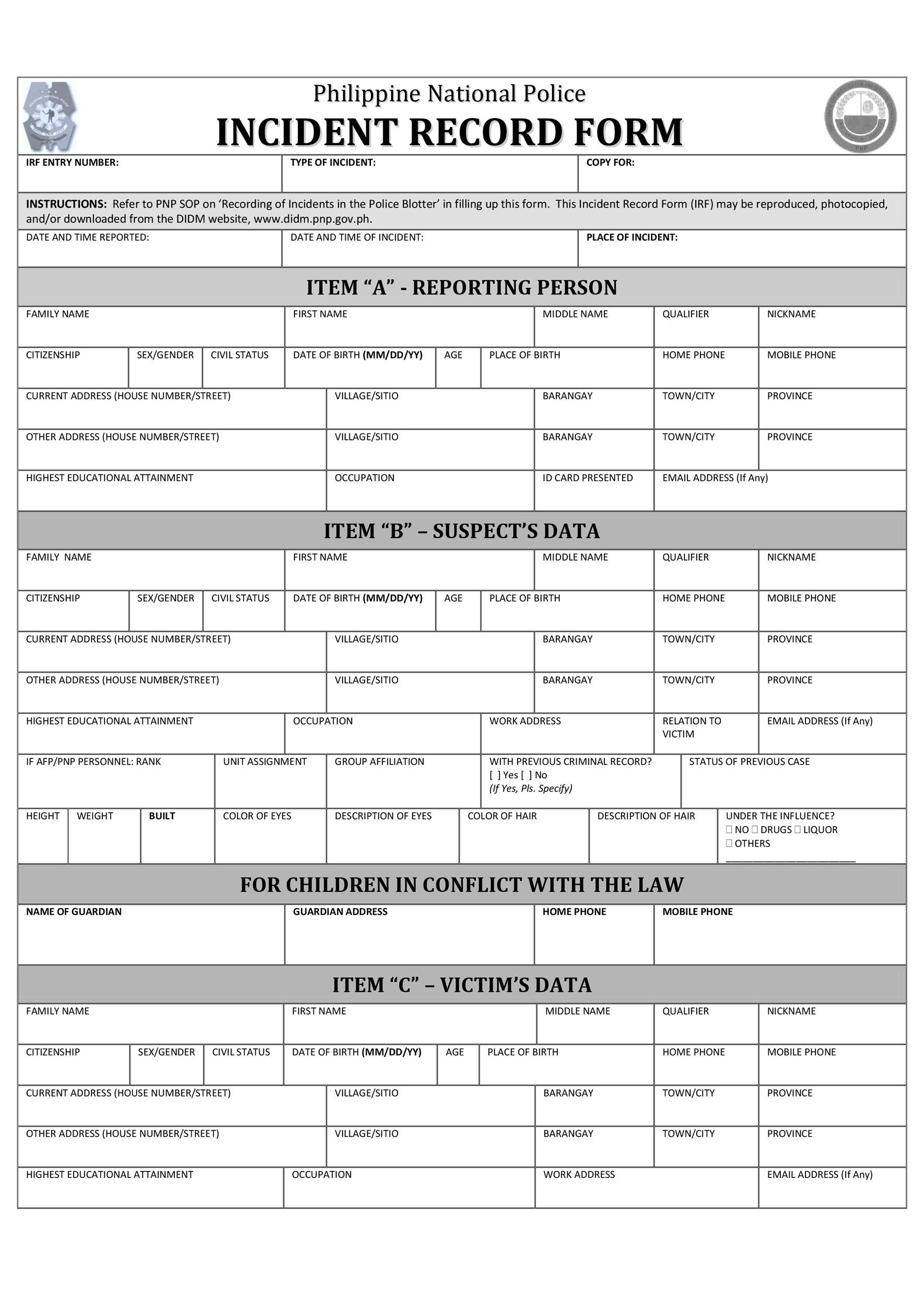 20 Police Report Template U0026 Examples Fake Real TemplateLab