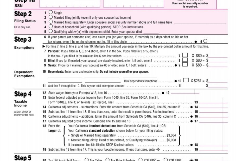 2002 Form 540 California Resident Income Tax Return 2002