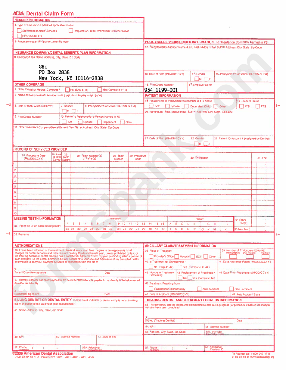 2019 Ada Claim Form Pdf Form