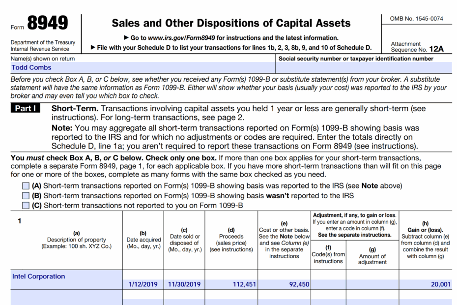 2023 8949 IRS Tax Form Released EquityStat Blog