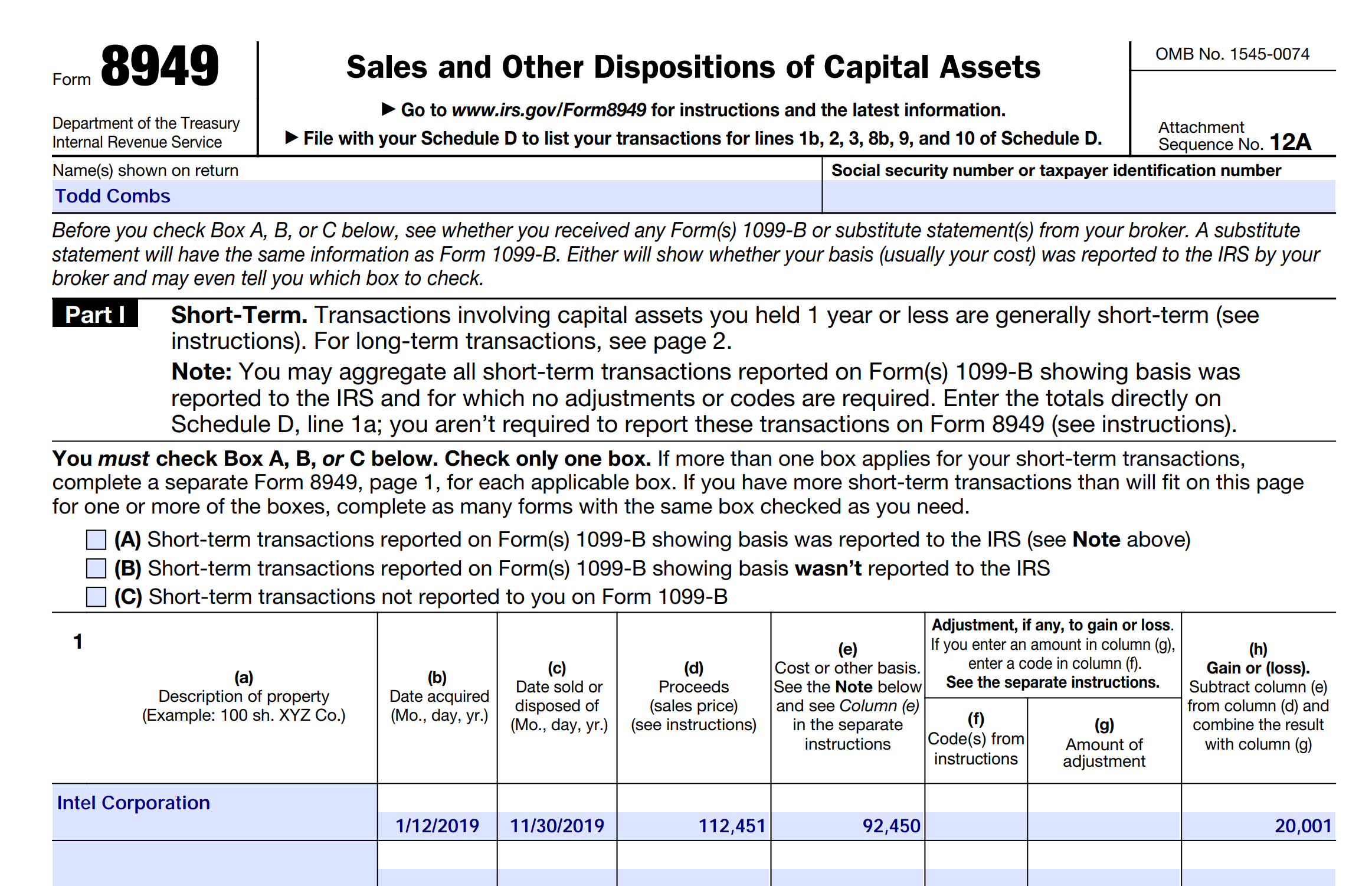 2023 8949 IRS Tax Form Released EquityStat Blog