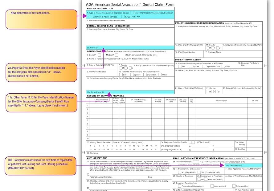 2024 New ADA Dental Claim Form 2500 Sheets Office Products Amazon