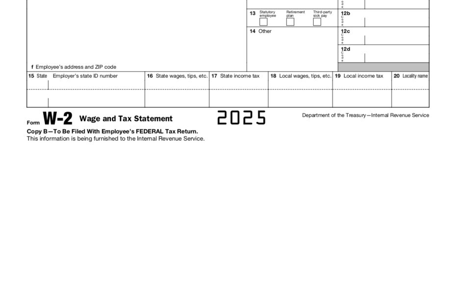2025 IRS Form W 2 Download U0026 Fill Your Tax Document