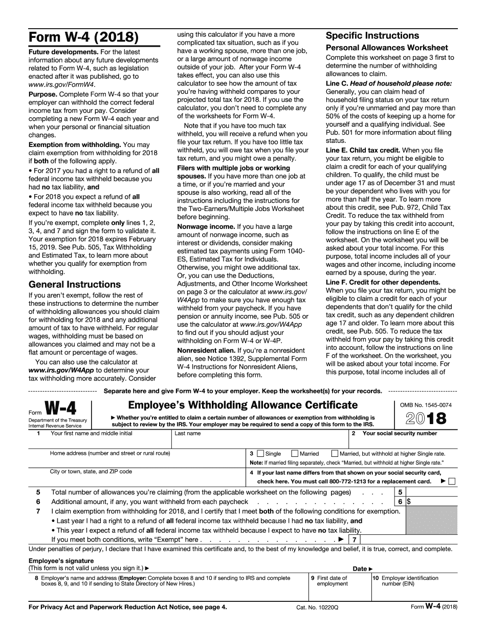 2025 IRS Form W4 PDF Template Online