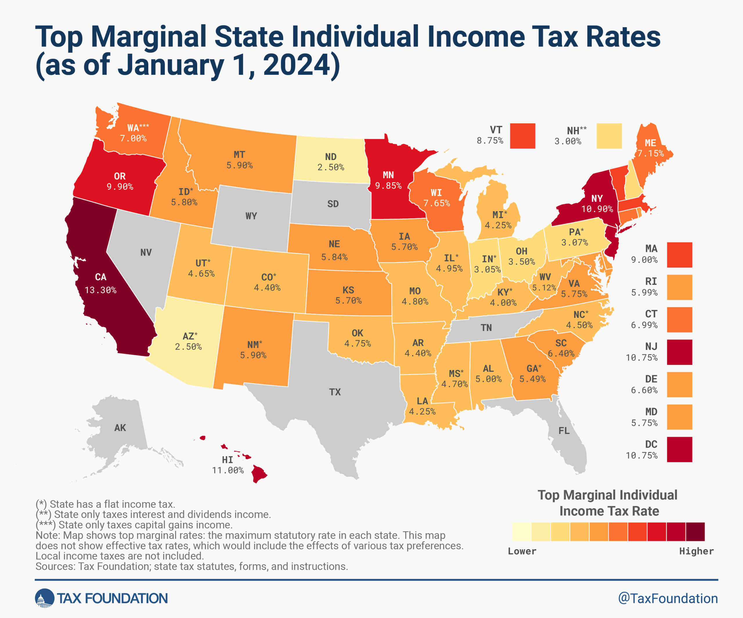 2025 State Income Tax Rates And Brackets Tax Foundation