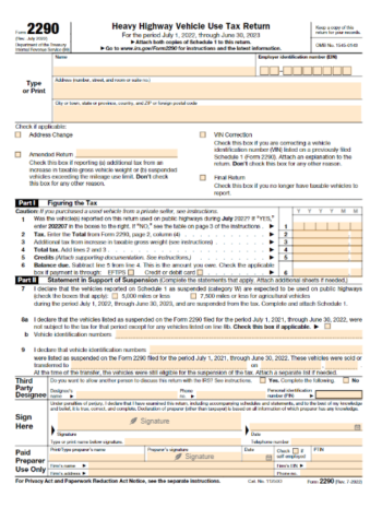 2290 Tax Form Printable Get IRS Form 2290 2023 Printable PDF And 2290 Tax Form Printable Get IRS Form 2290 2023 Printable PDF And