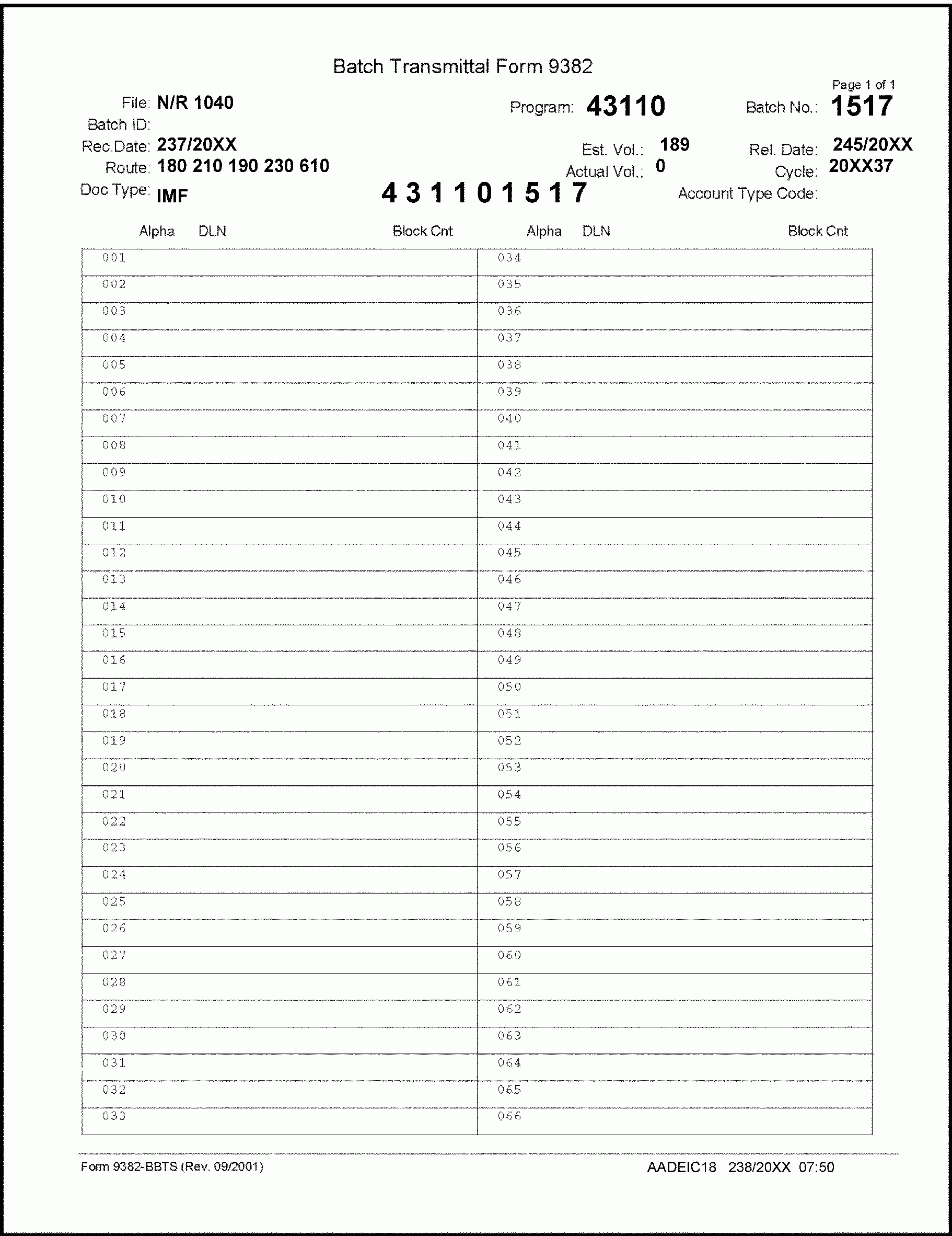3 10 73 Batching And Numbering Internal Revenue Service