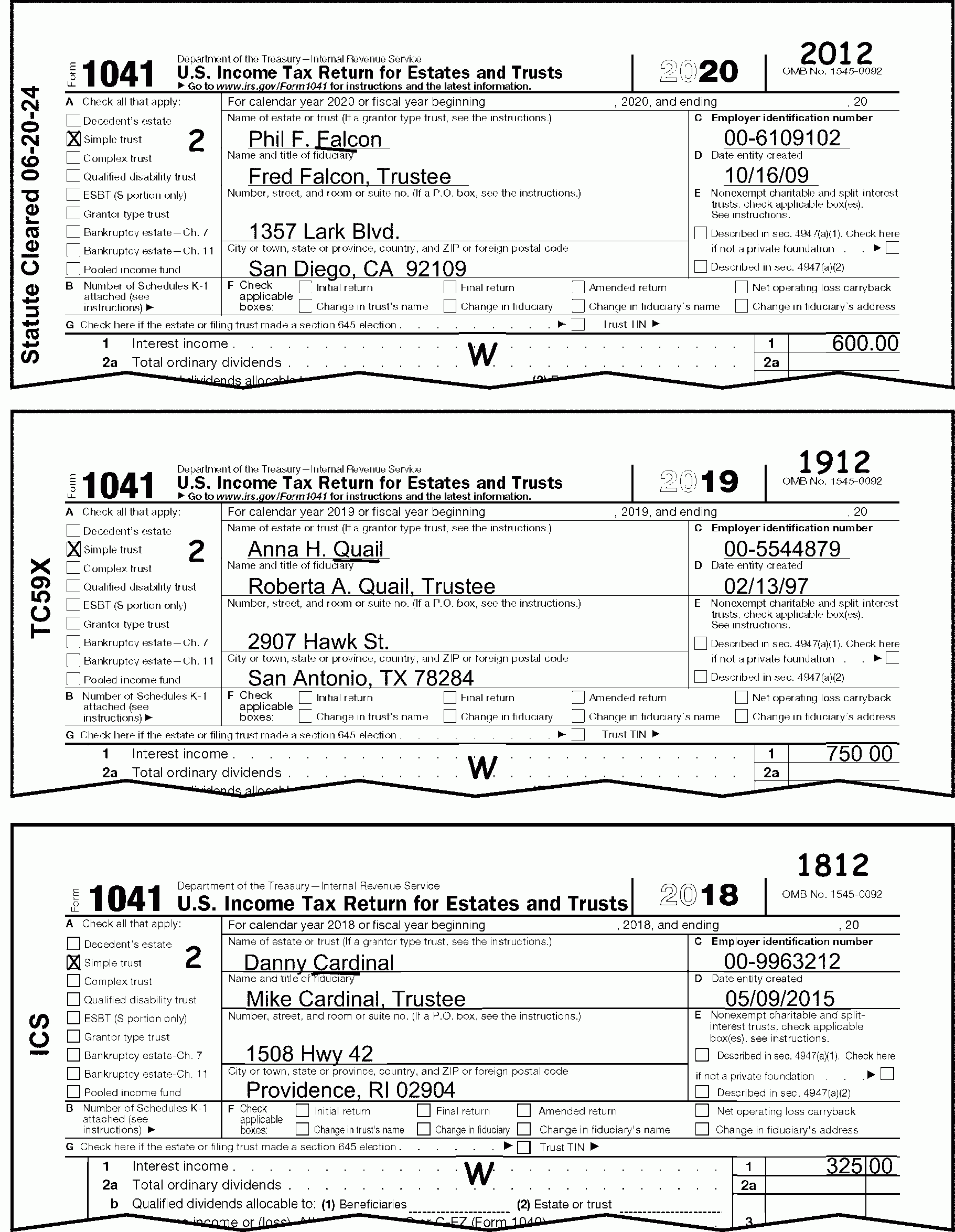 3 11 14 Income Tax Returns For Estates And Trusts Forms 1041 1041 QFT And 1041 N Internal Revenue Service