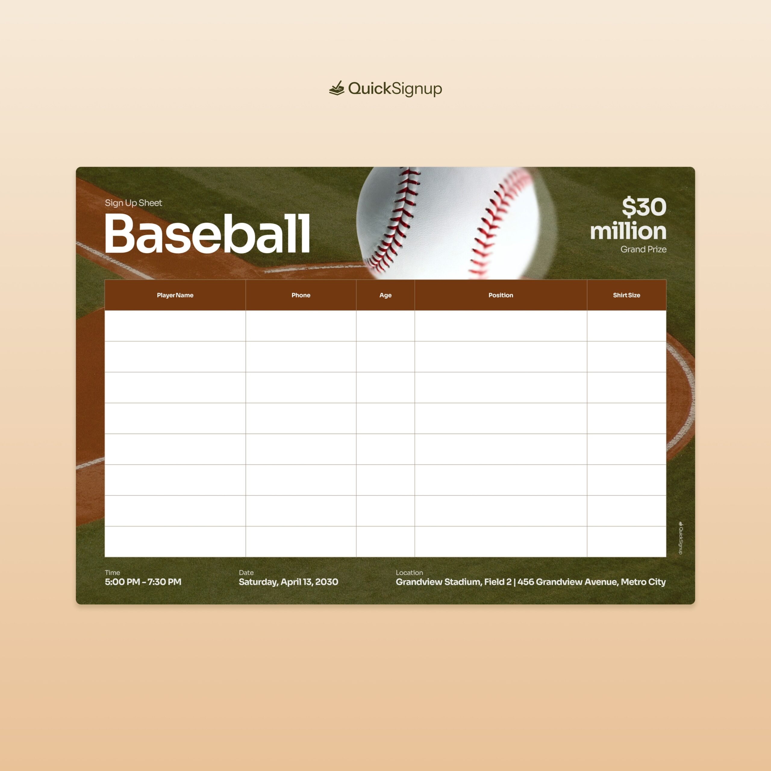 3 Great Baseball Sign Up Sheet Templates Word PDF Online 