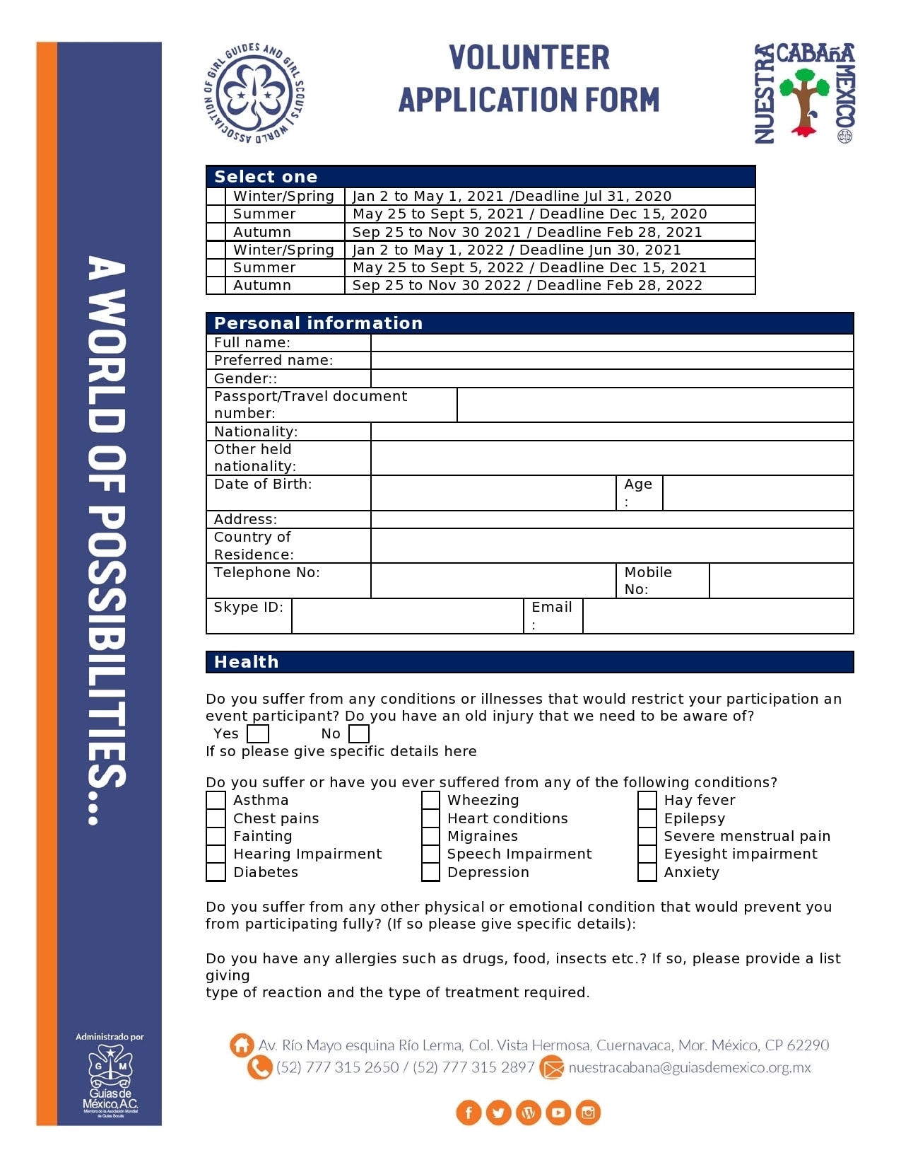 30 Printable Volunteer Application Templates Free TemplateArchive