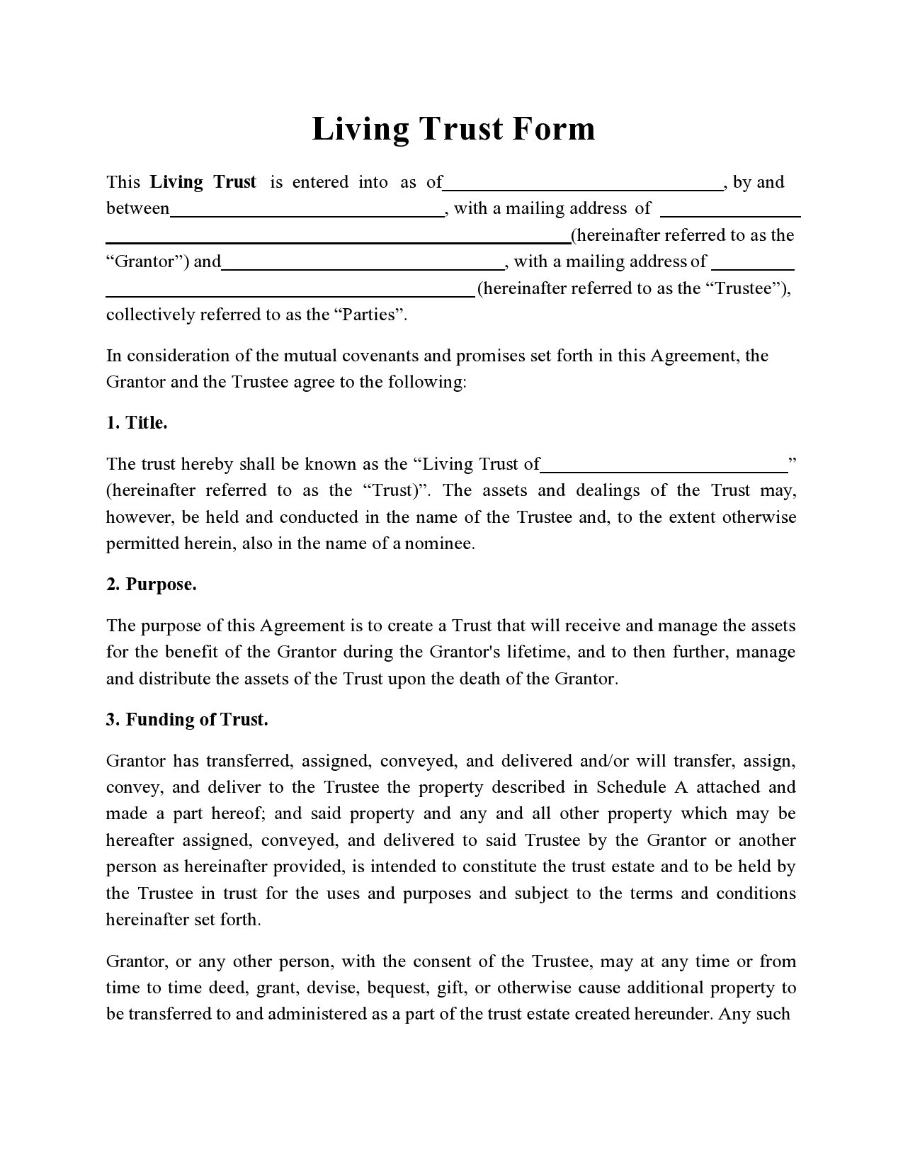 34 Free Living Trust Forms U0026 Documents TemplateLab 34 Free Living Trust Forms U0026 Documents TemplateLab